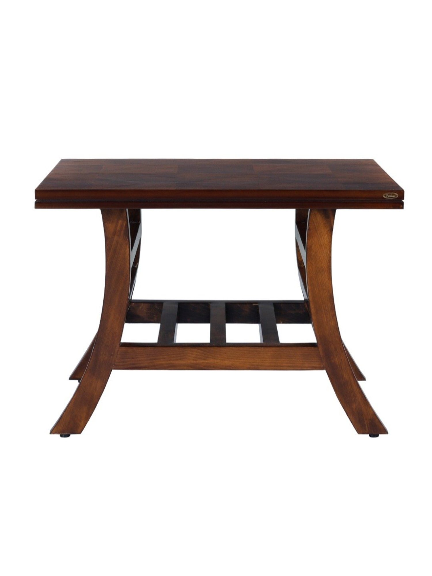 Durian Scarlet Brown Veneer & Solid Wood Side & End Table in Oak Finish