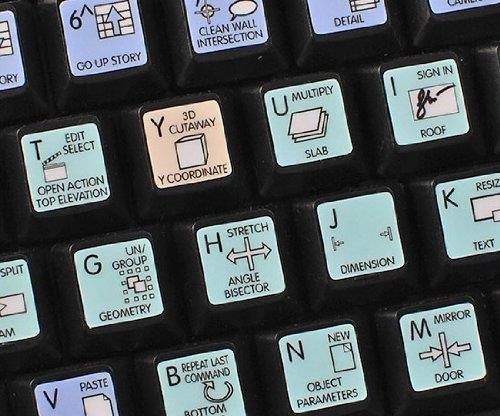 ARCHICAD GALAXY SERIES NEW KEYBOARD LABELS SHORTCUTS 12X12 SIZE