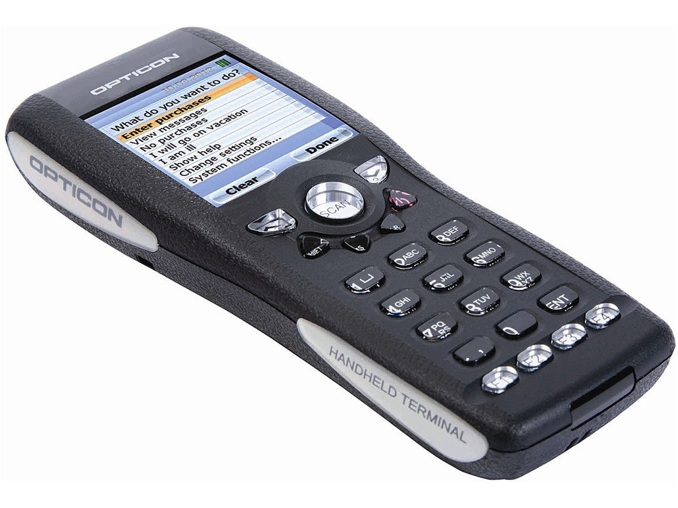 Opticon OPH1005-00 OPH-1005 Mobile Computer, Batch Mobile Computer, 1D Laser Scanner, 2MB RAM/64 MB Internal Micro SD, 23 key Phone-Style keypad, Color Non-Touch Screen