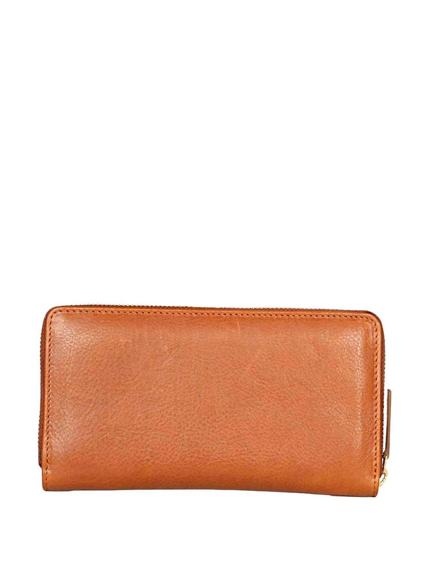 Favore Tan Logo Zip Around Wallet For Women