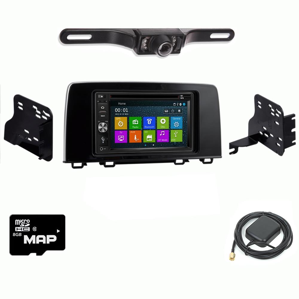 Otto Navi In Dash Navigation System DVD GPS Navigation Multimedia Radio and Dash Kit for Honda CR-V 2017 LX models and up with back up camera and extra
