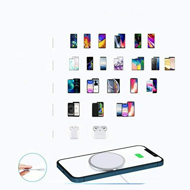 Letscom Magnetic  Wireless Charger Charger Compatible with Mag-Safe charger, USB-C Rapid Charging, PD QC3.0, Qi Compact - W02