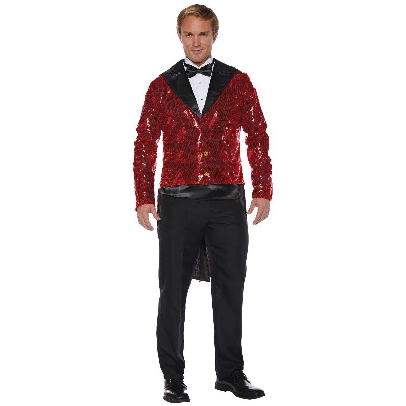 Adult Sequin Tails Red Halloween Costume One Size
