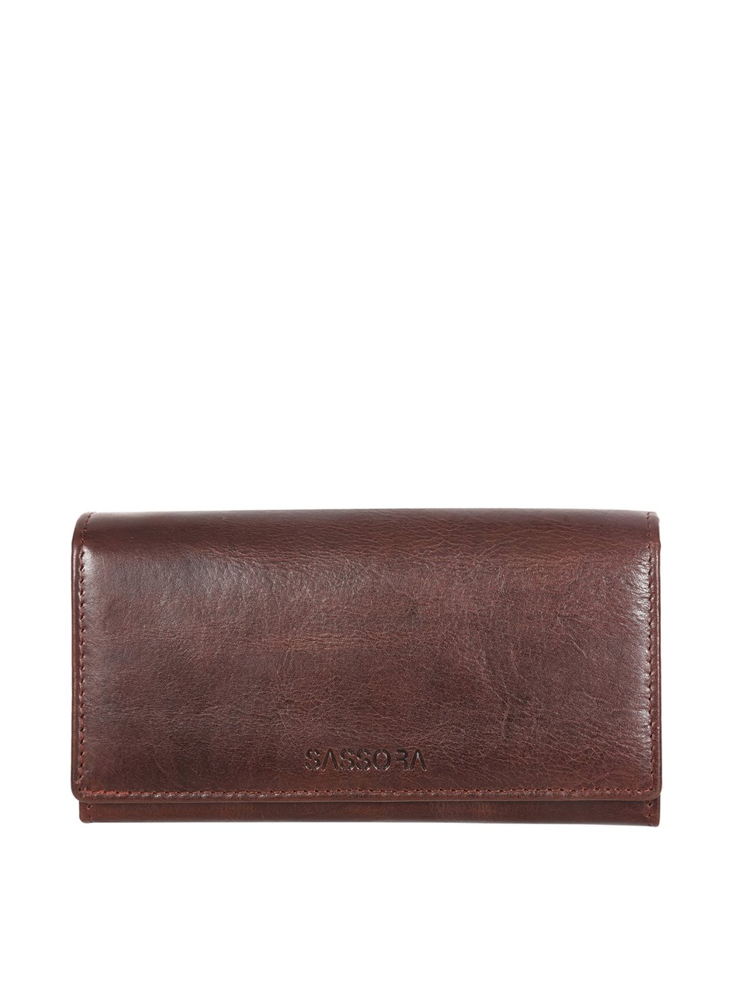 SASSORA Brown Solid Rfid Wallet for Women