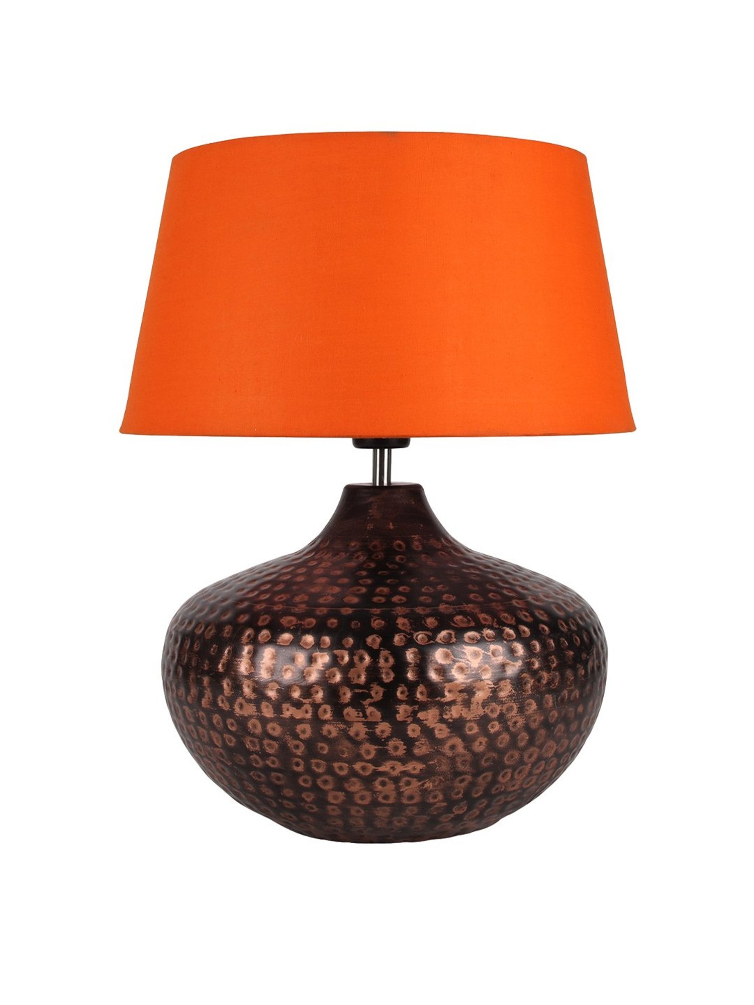 Homesake Orange Hammered Oil-Rubbed Bronze Metal Table Lamp