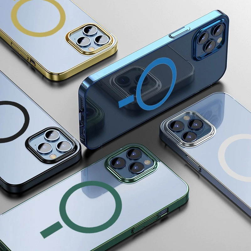 Magnetic Phone Case For iPhone 12 11 Pro Max 12Mini Phonecase Luxury Plating Back Cover For Apple i Phone Skin Shell Protective