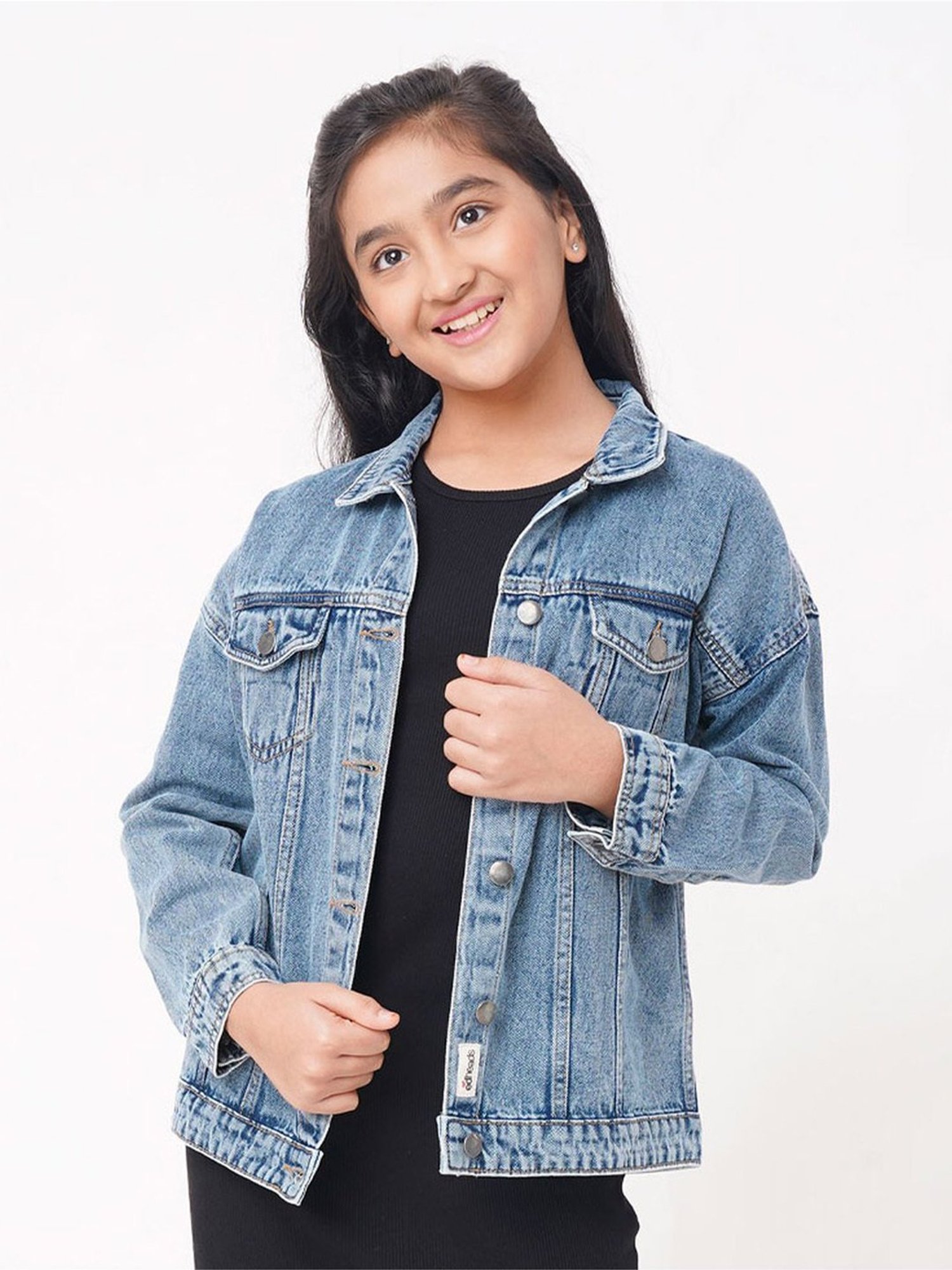 Edheads Kids Blue Cotton Printed Full Sleeves Jacket