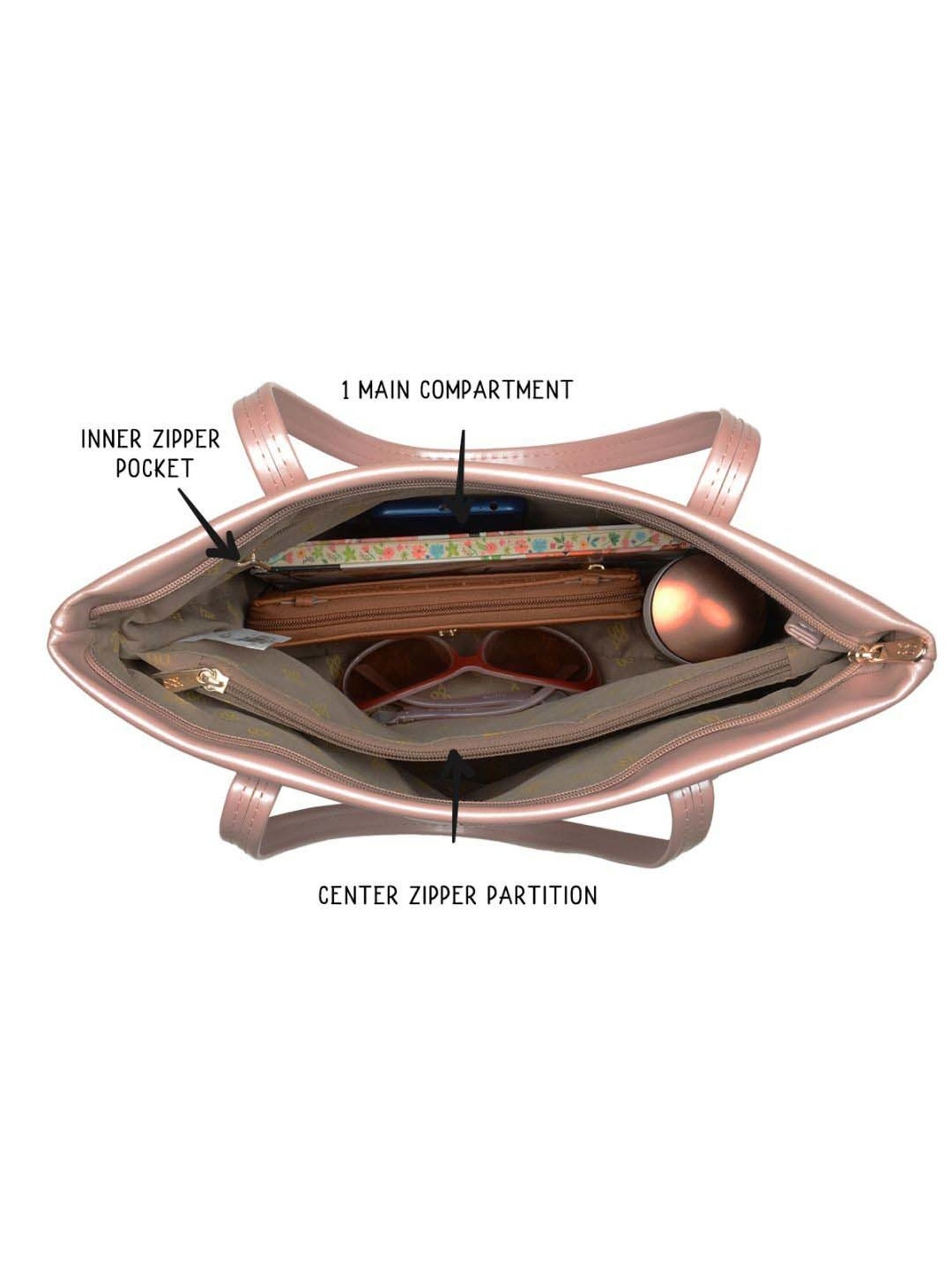 Baggit Rose PVC Solid Tote Handbag