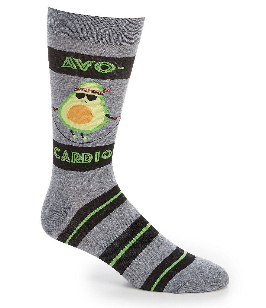 K. Bell Novelty Avo-Cardio Crew Socks