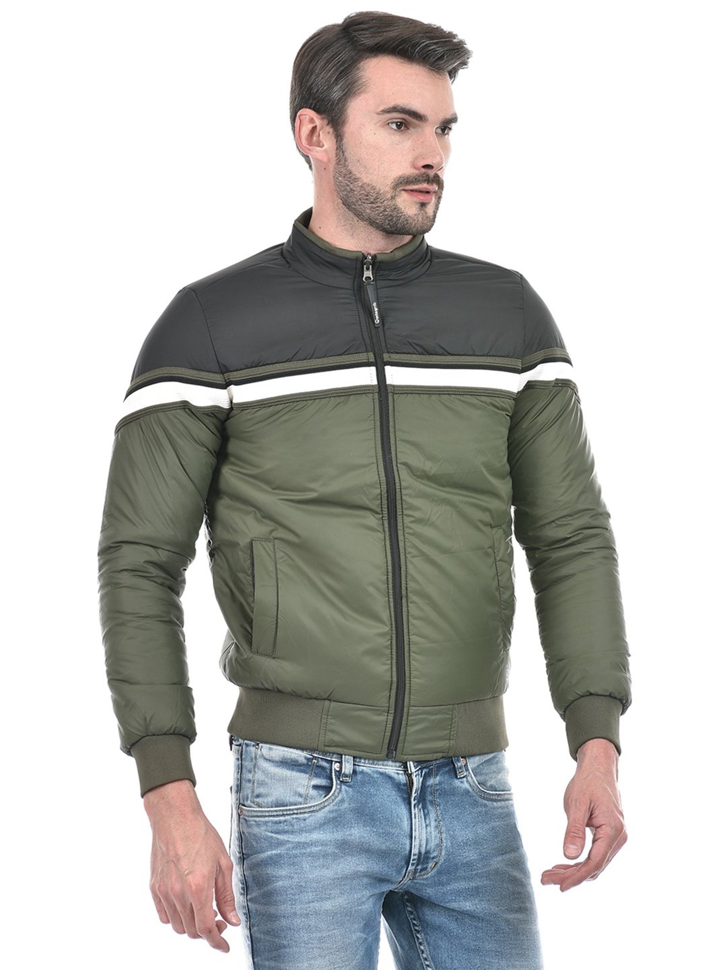 Integriti Olive & Black Regular Fit Reversible Jacket