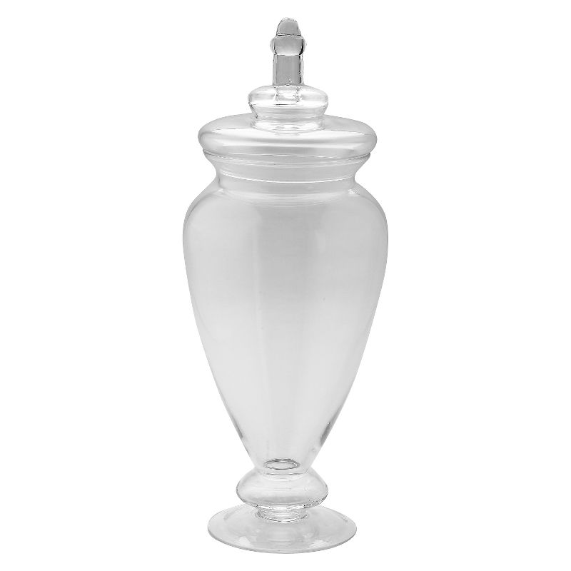 Diamond Star Glass Apothecary Jar with Lid Clear (17.5"x6.5")