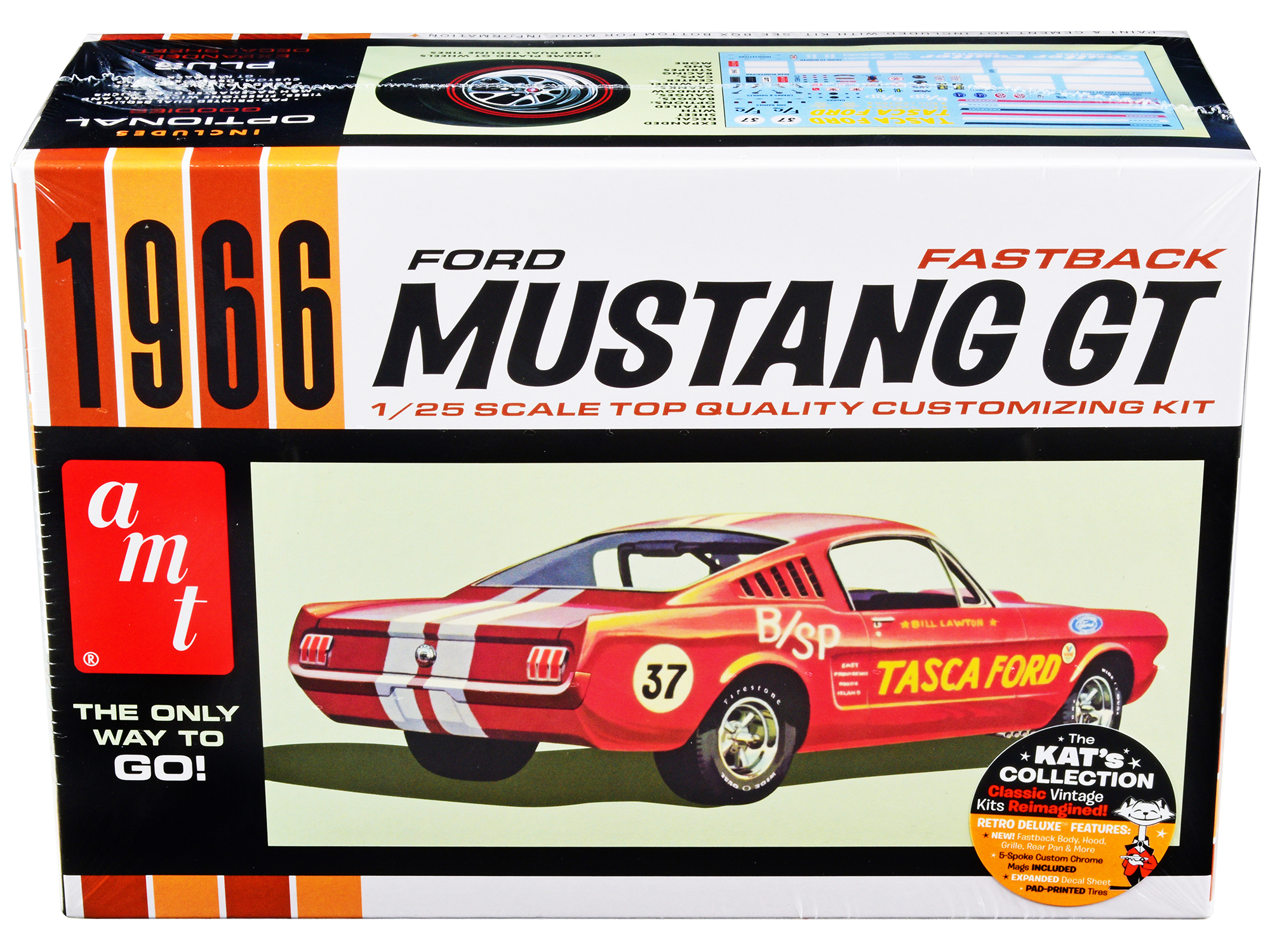 Skill 2 Model Kit 1967 Ford Mustang Shelby GT350 Black 1/25 Scale Model by AMT