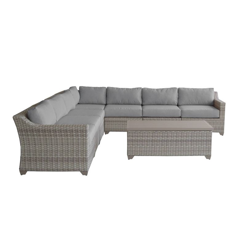 Fairmont 8pc Sectional Seating Set with Cushions - Gray - TK Classics