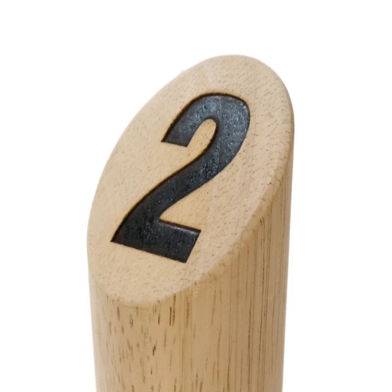 YardGames Hardwood Outdoor Target Toss Lawn Game Scatter Skittles Set with Burned Numbers and Reinforced Carrying Case