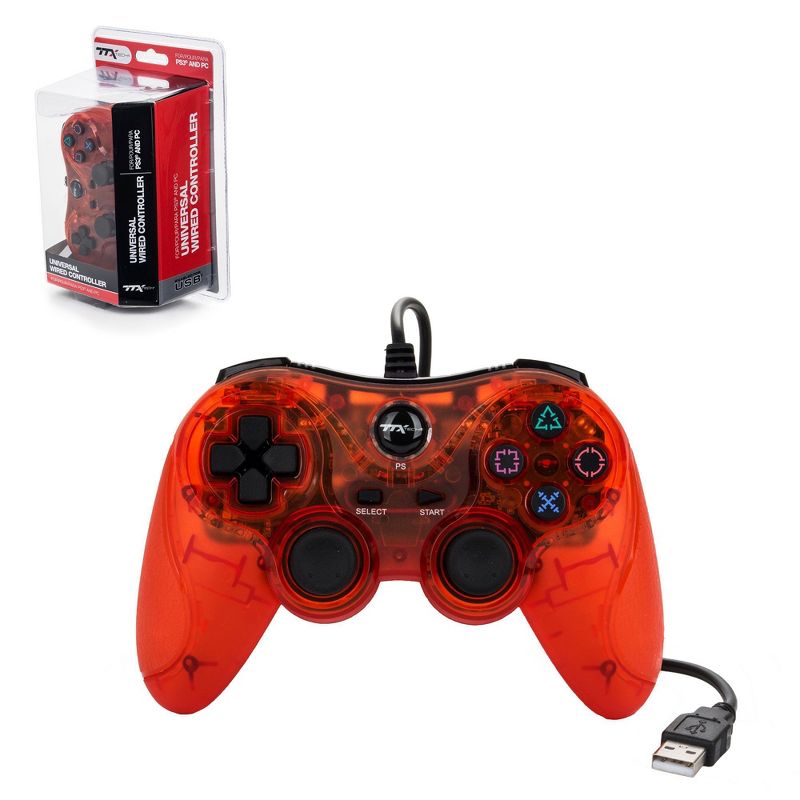 TTX Tech Wired Controller Compatible with PS3, Red