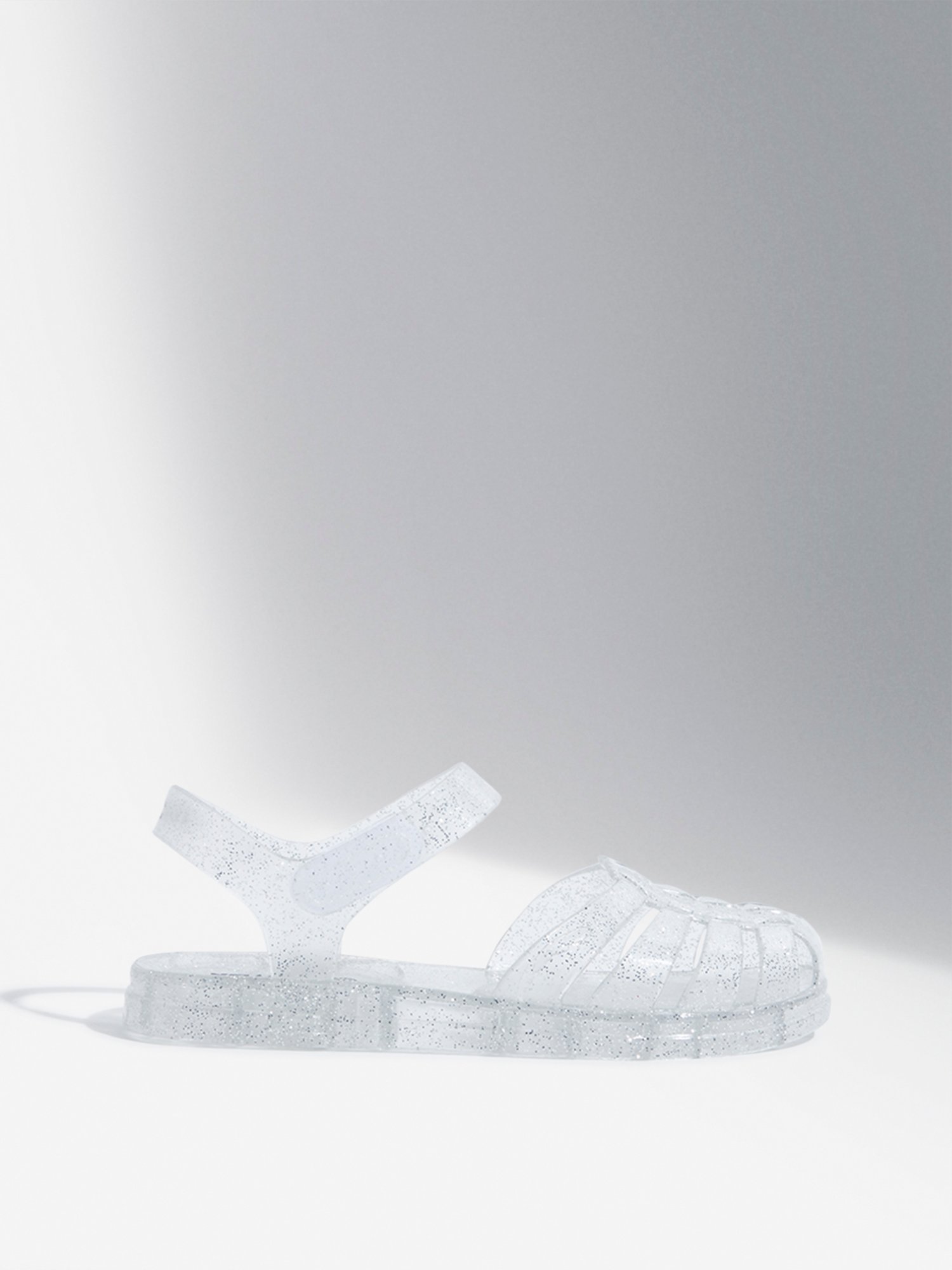 Yellow by Westside Silver Shimmer Vinyl Multi-Strap Slingback Sandals