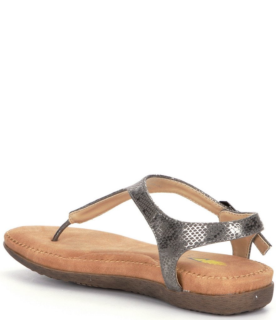 Volatile Reece Metallic Snake Print Thong Sandals