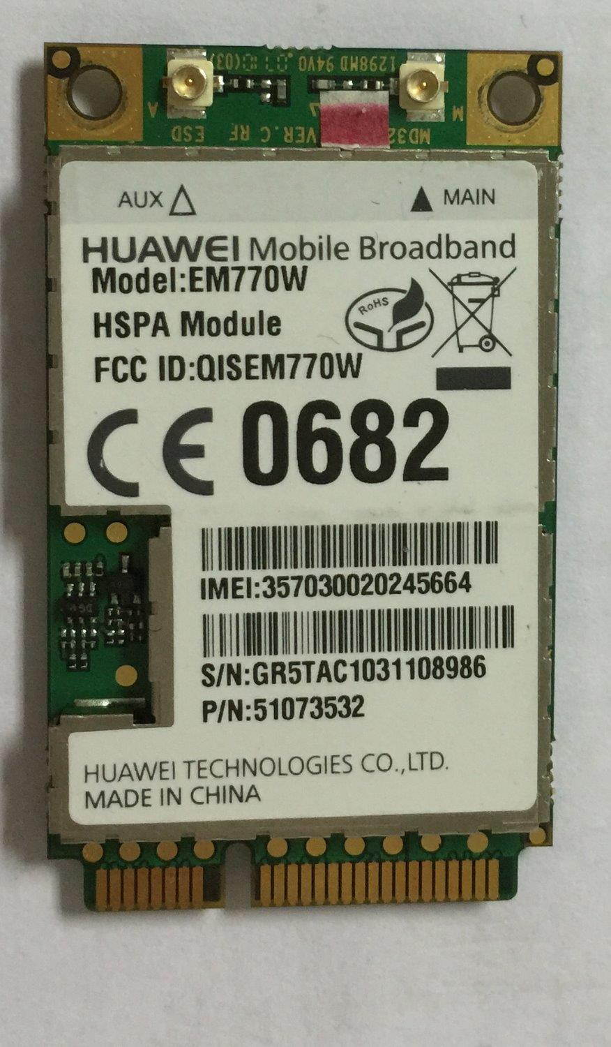 UNLOCKED HUAWEI EM770W wireless wifi WWAN 3G HSDPA PCI-E Card WCDMA / GSM / EDGE HIGHT SPEED