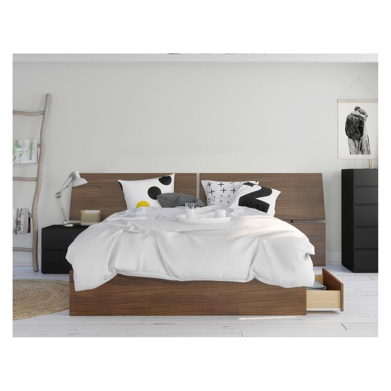 3pc Queen Moxy Bedroom Set Walnut - Nexera