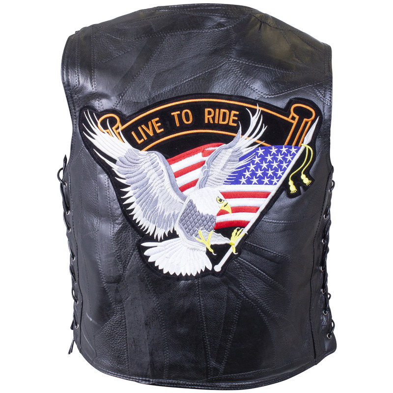 Diamond Plate™ Rock Design Genuine Buffalo Leather Vest