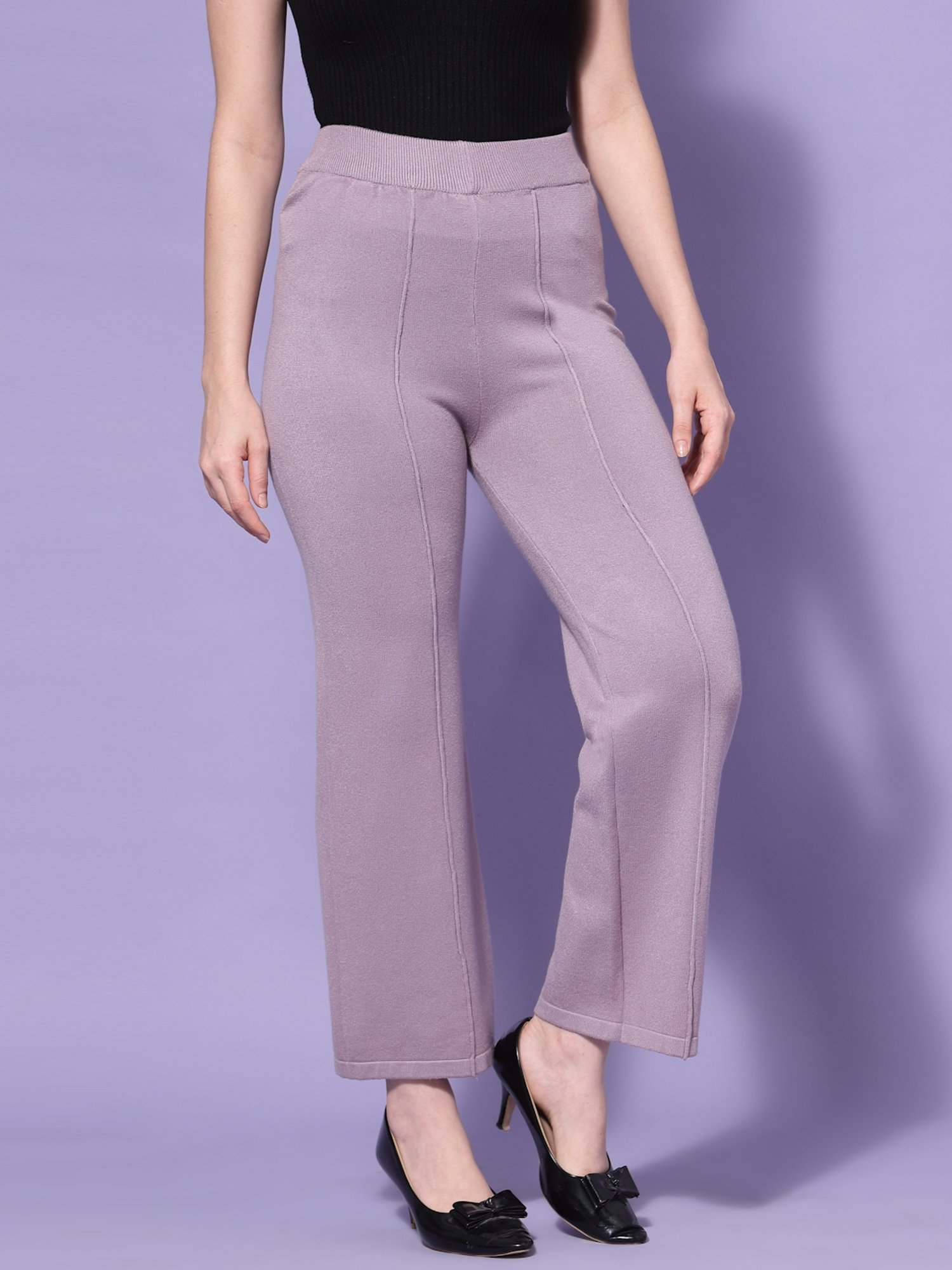 Mafadeny Purple Mid Rise Palazzos