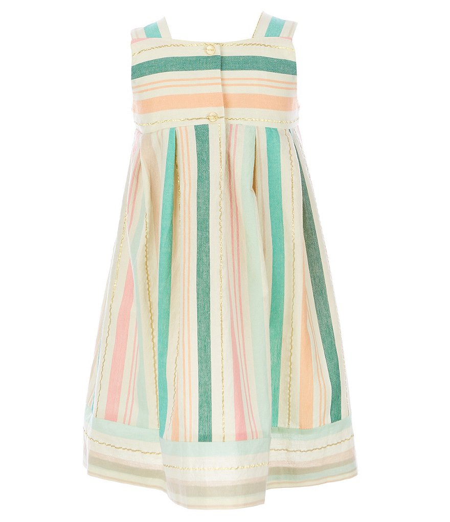 Bonnie Jean Little Girls 2T-6X Tie-Front Lurex Stripe Empire-Waist Dress