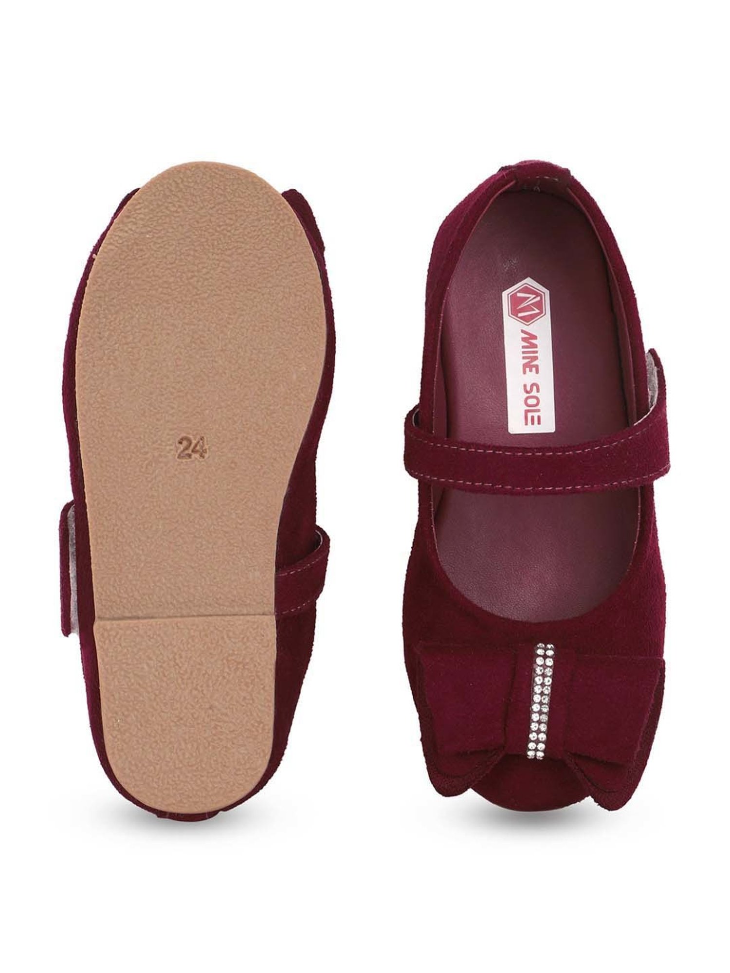 Minesole Kids Maroon Mary Jane Shoes