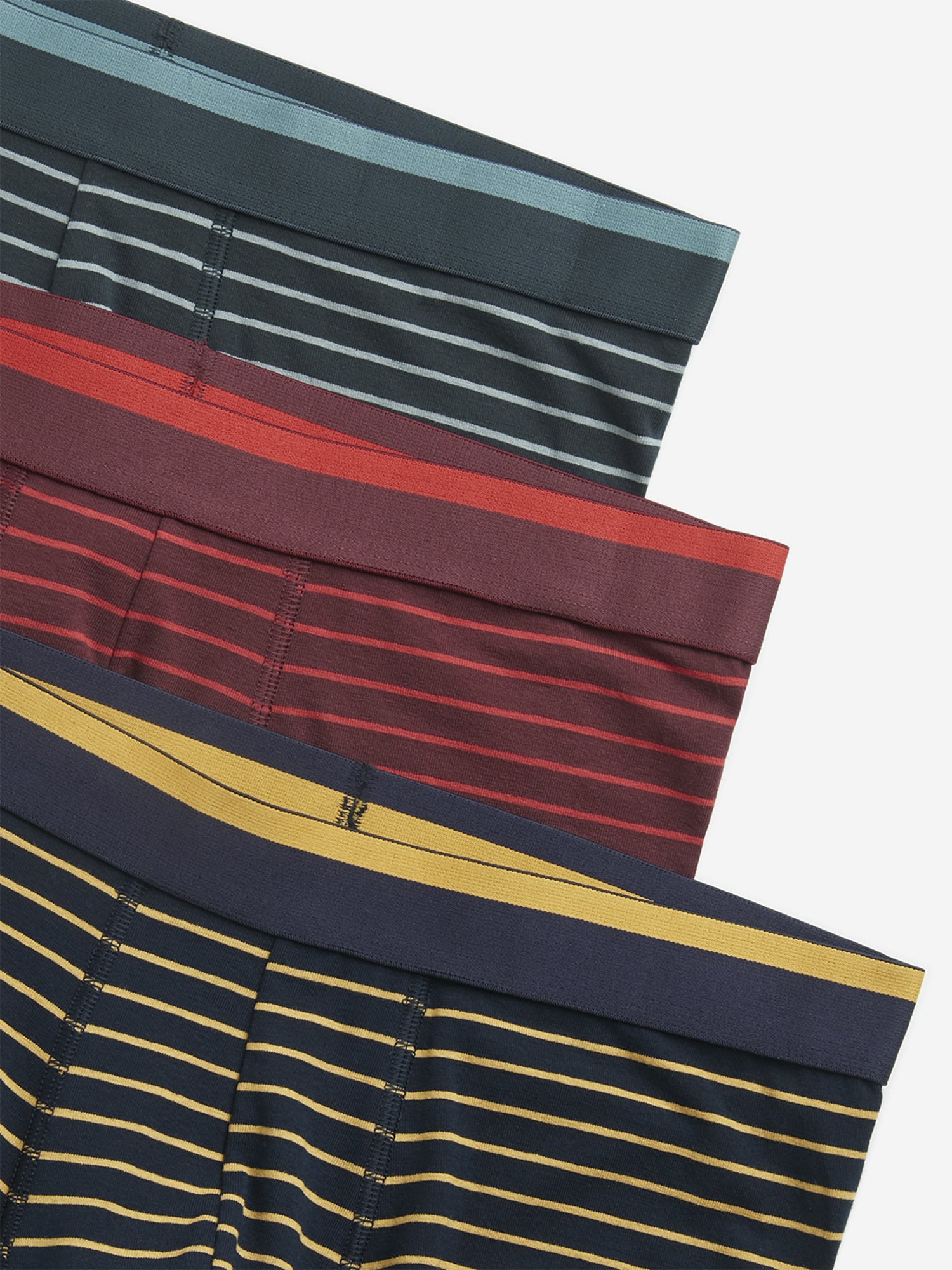 WES Lounge by Westside Maroon Striped Cotton Blend Trunks - Pack of 3