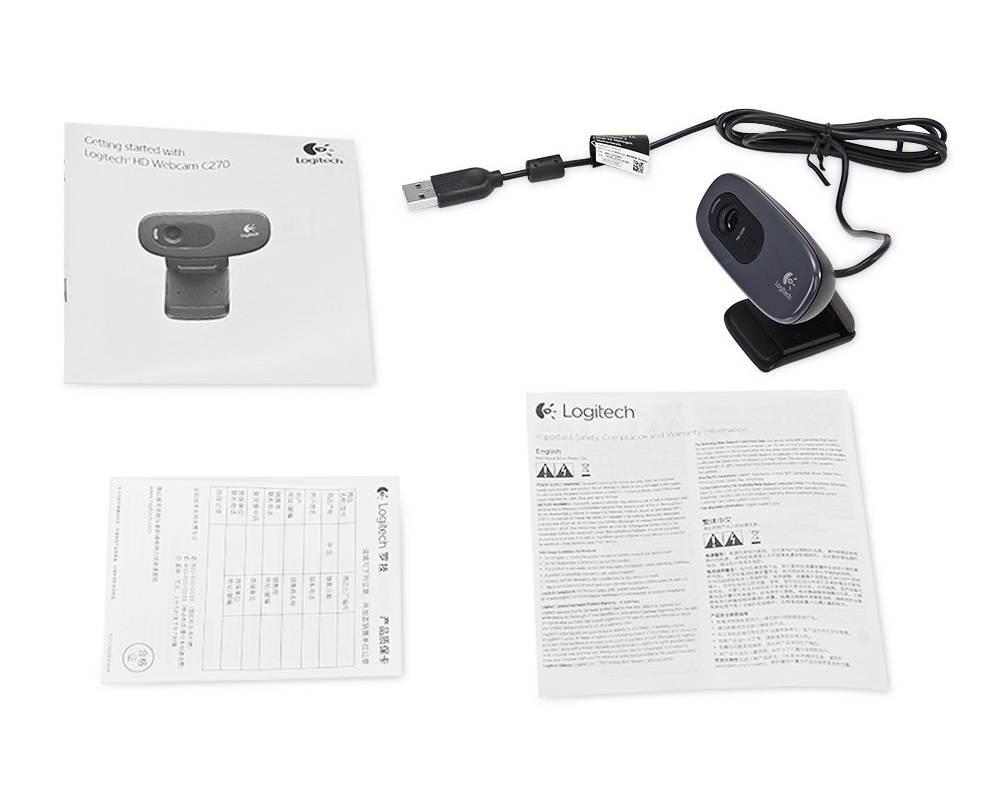 (4 Pack)New Original Logitech C270 HD Video Chat 720P Webcam Built-in Micphone Web Camera for Computer laptop PC Web Chat Camera