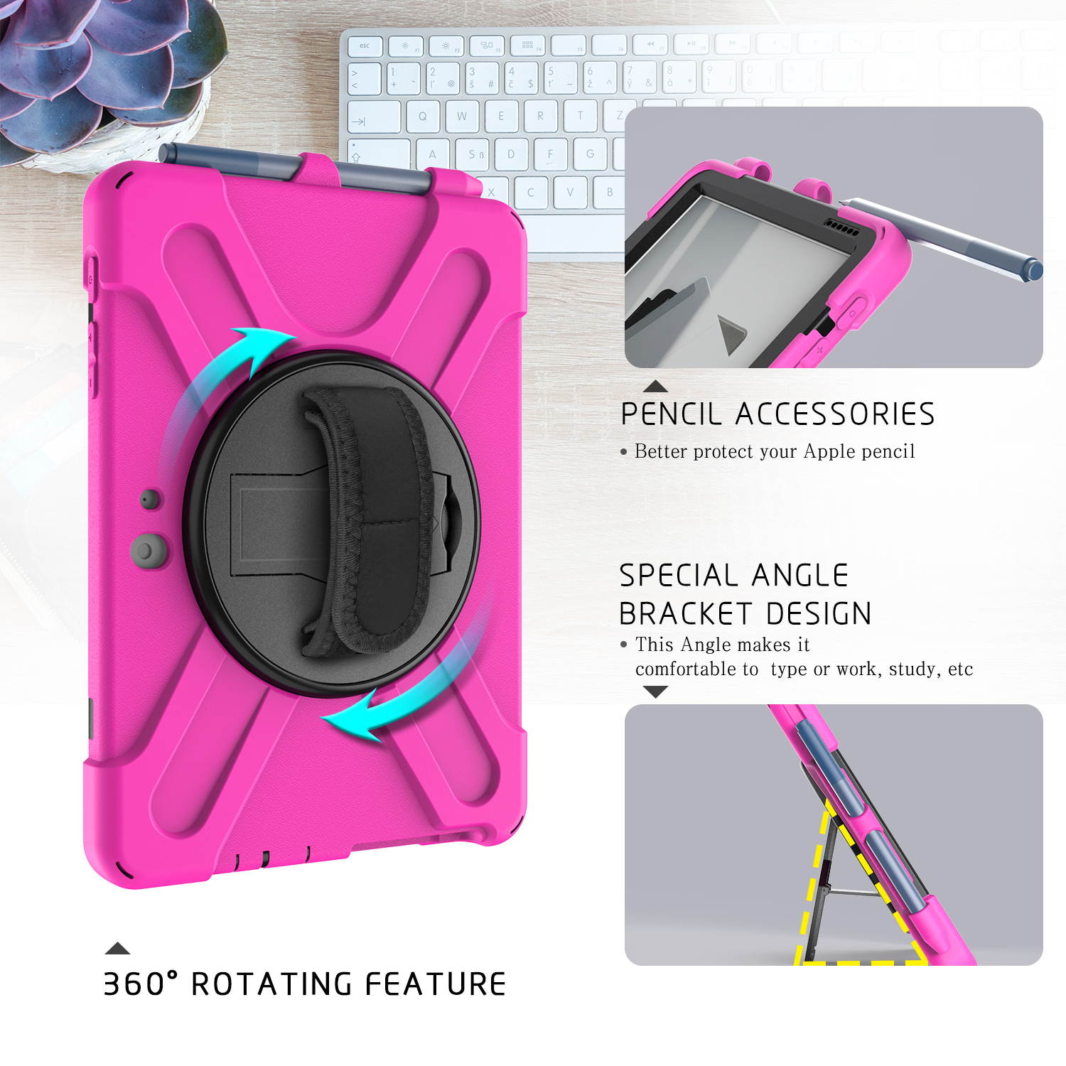 Case for Microsoft Surface Go 2 10.5 inch 2020 / Surface Go 10 inch 2018 with with Pen Holder, Hand Strap & Shoulder Strap Shockproof Protective Stand Cover