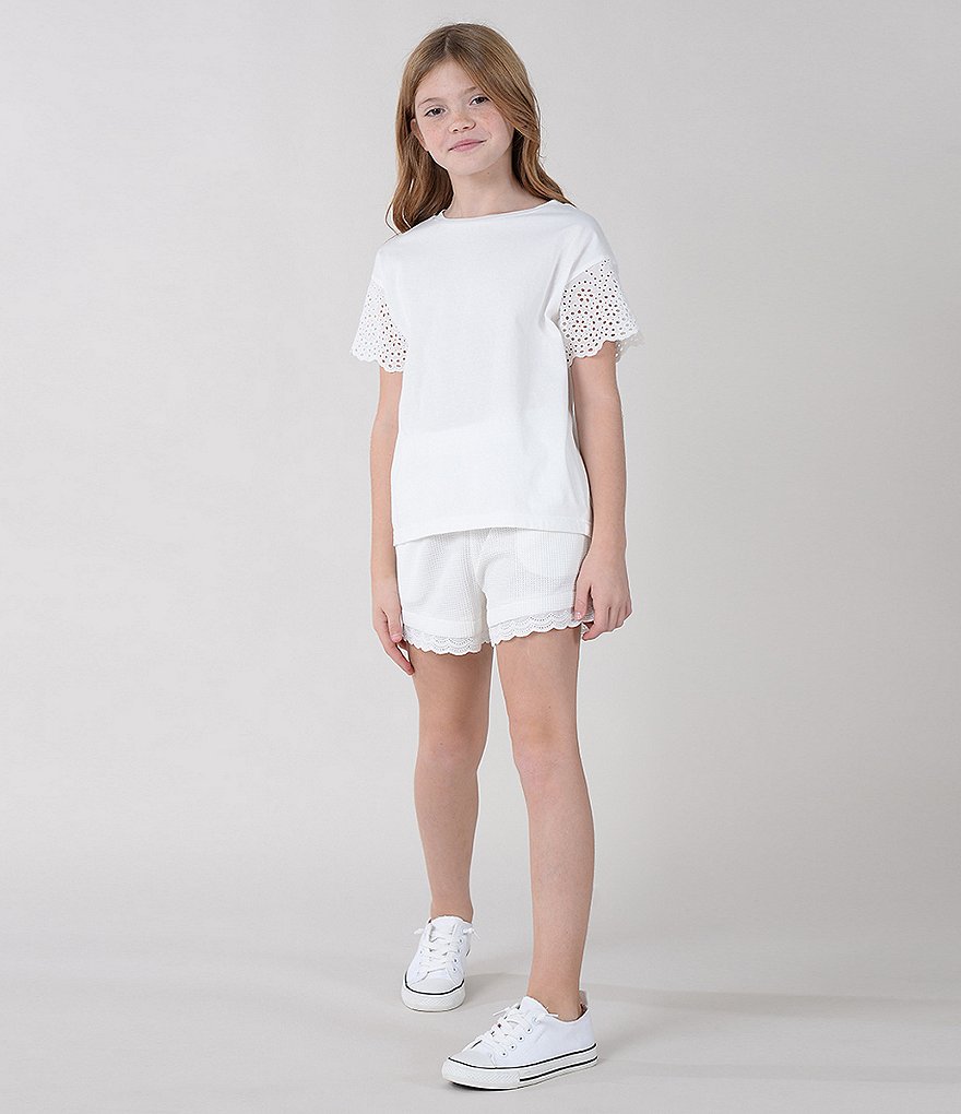 Angie Big Girls 7-14 Smocked Tie-Dye Shorts