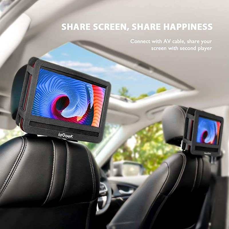 115 Portable DVD Player with SD CardUSB Port 5 Hour Rechargeable Battery 95 EyeProtective Screen Support AVin Out Region Free Red