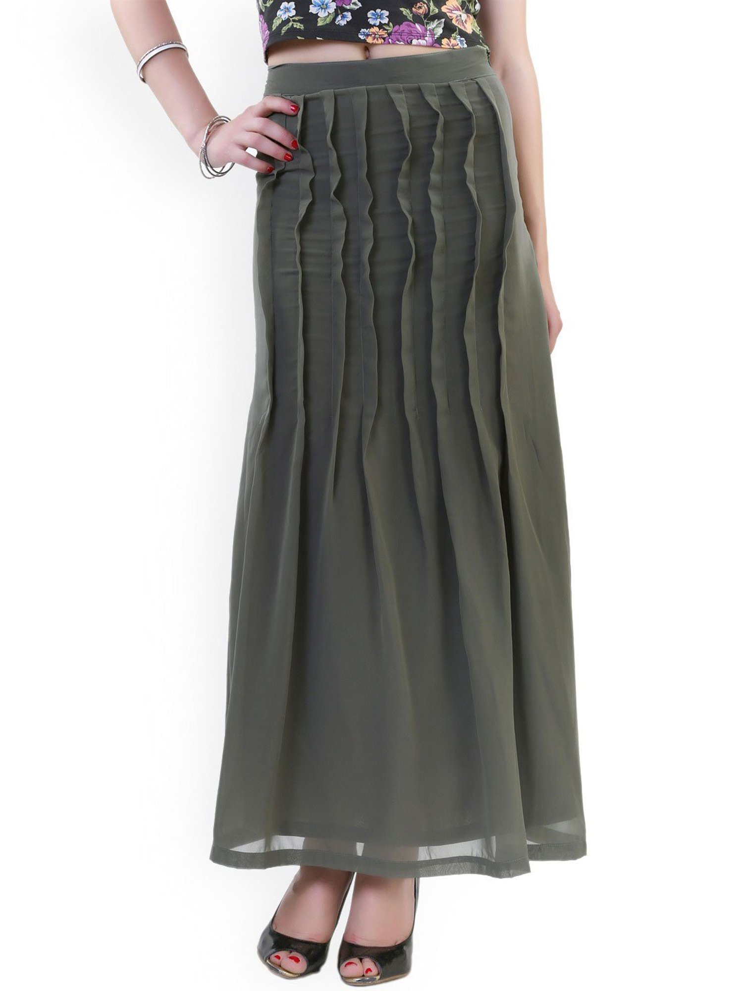 Belle Fille Dark Grey Maxi Skirt