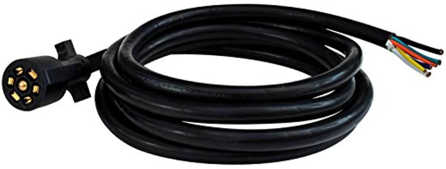 mighty cord a10-7w10 10' 7-way trailer cord (bulk)