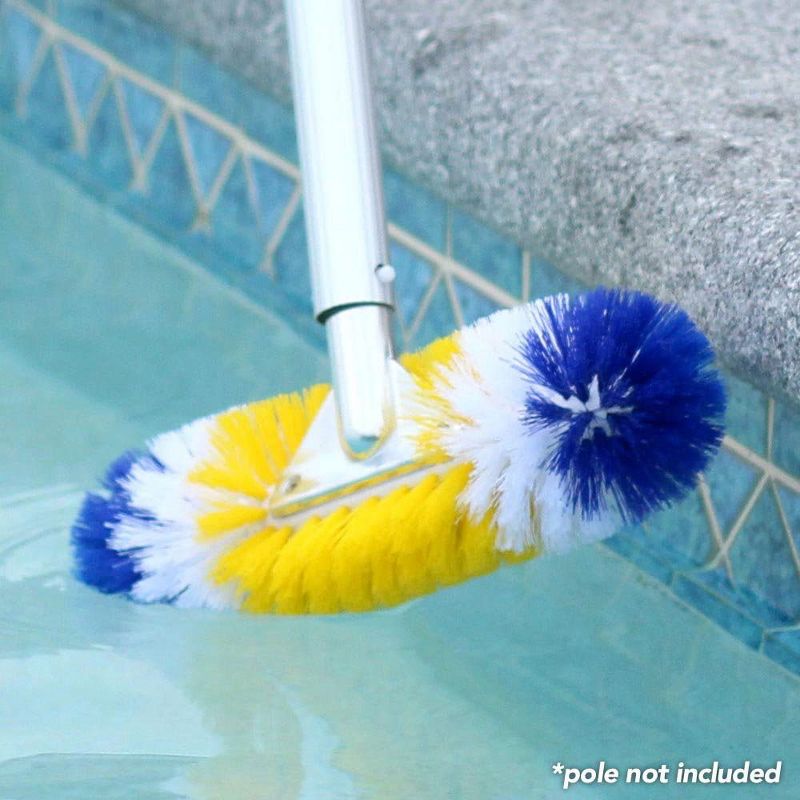 Blue Torrent 12" 360 Degree Brush Around Polypropylene Bristles Above and In Ground Swimming Pool Wall and Floor Cleaning Brush Attachment Accessory