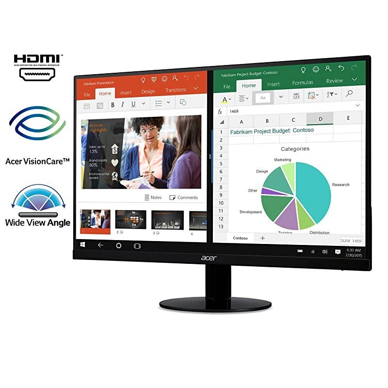 SB220Q bi 215 Inches Full HD 1920 x 1080 IPS UltraThin Zero Frame Monitor HDMI VGA Port Black