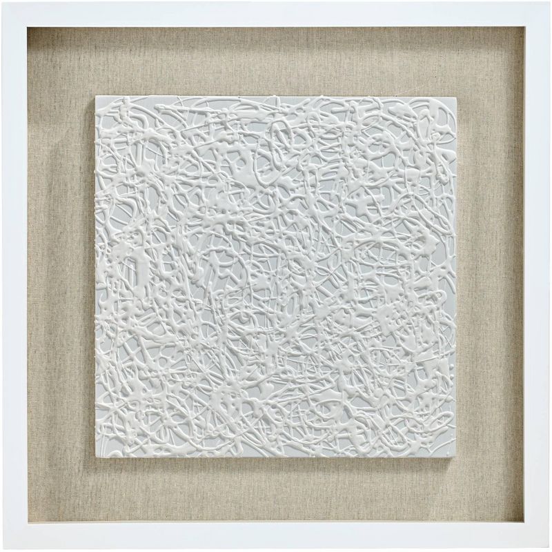 Newhill Designs White Out 23 3/4" Square Framed Wall Art Set of 2