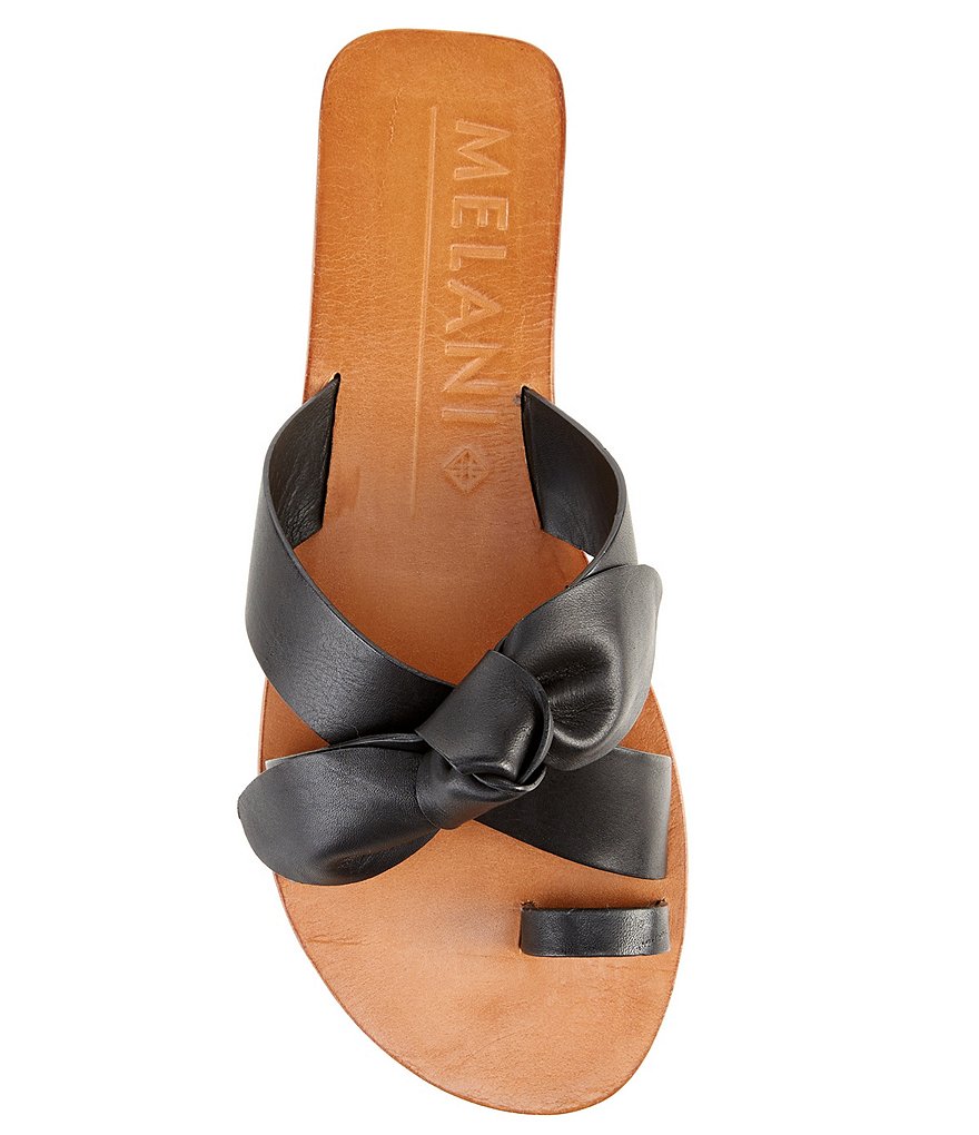 Antonio Melani Loyren Knotted Leather Thong Flat Sandals
