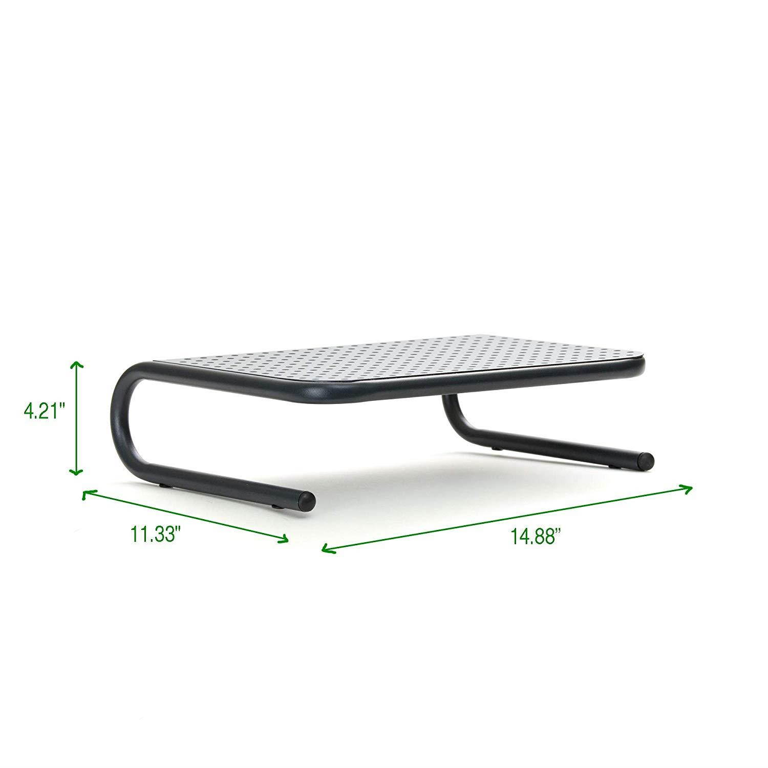 Mind Reader Metal Monitor Stand, Monitor Riser for Computer, Laptop, Desk, iMac, Black