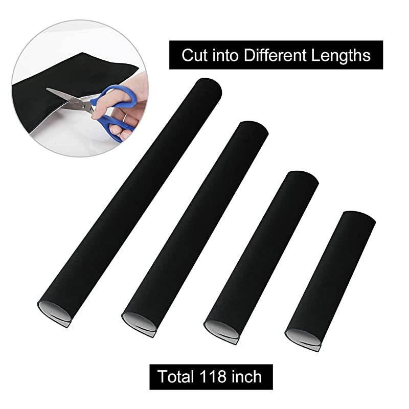 118Inch Cable Management Sleeves with Cable Ties Neoprene Cable Organizer Cord Cover Wire Hider for TV Computer Office Theater BlackampWhite Small