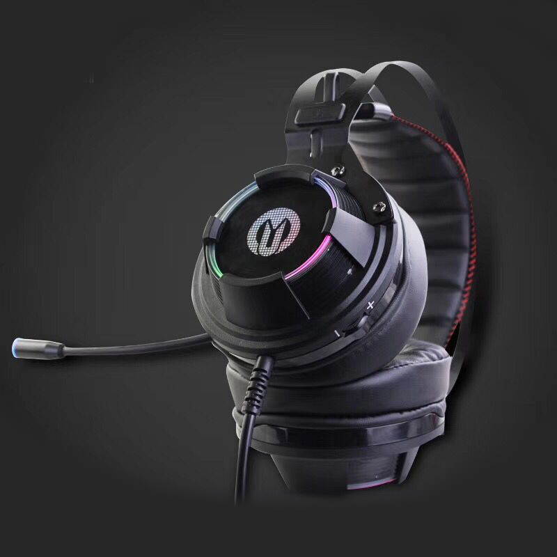 ALAMENGDA AL300 Gaming Headset for PS4, Gaming Headphones with 7.1 Surround Sound, Xbox One Headset with Noise Canceling Mic LED Light, Over-Ear Headphones for PS4/PS5, Xbox One, PC, Mac