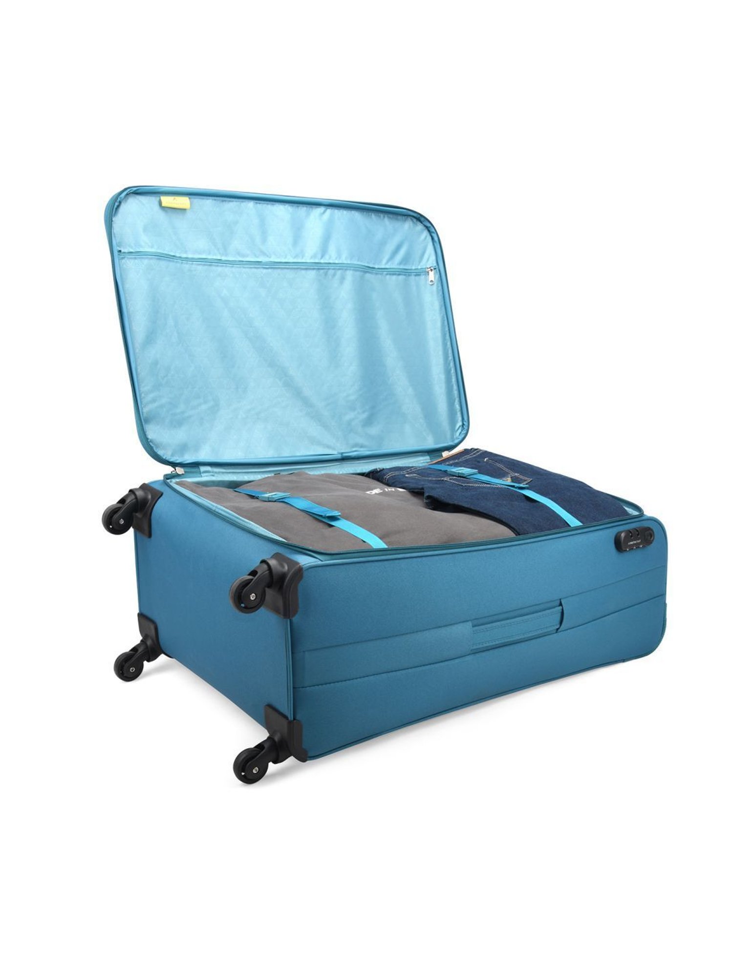 Aristocrat Dasher Blue Solid Soft Large Trolley Bag - 33 cm