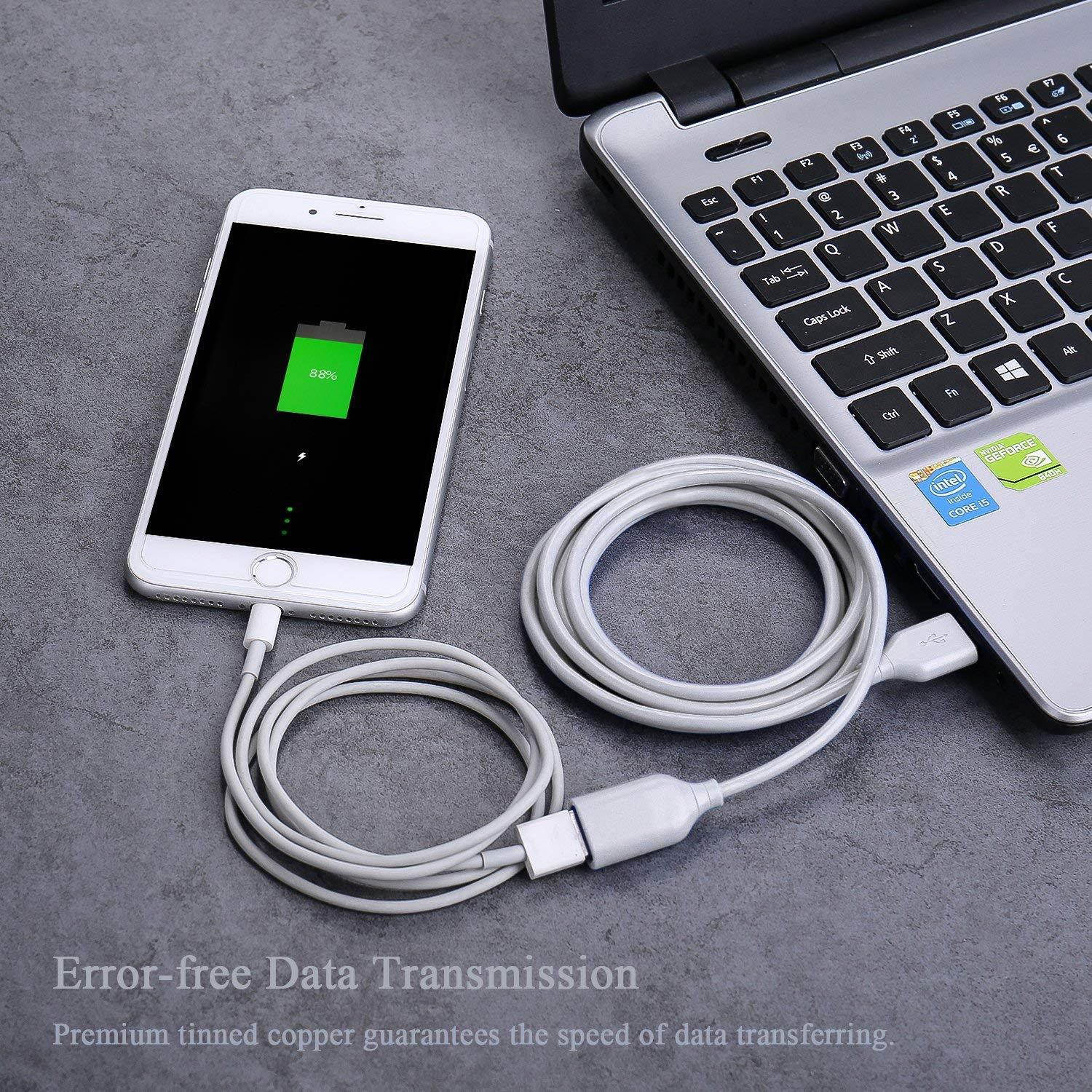 Besgoods 4-Pack 6ft White USB Extension Cables &ndash; USB 2.0 Type A Male to A Female Extension Cable for Keyboard, Mouse, Printer