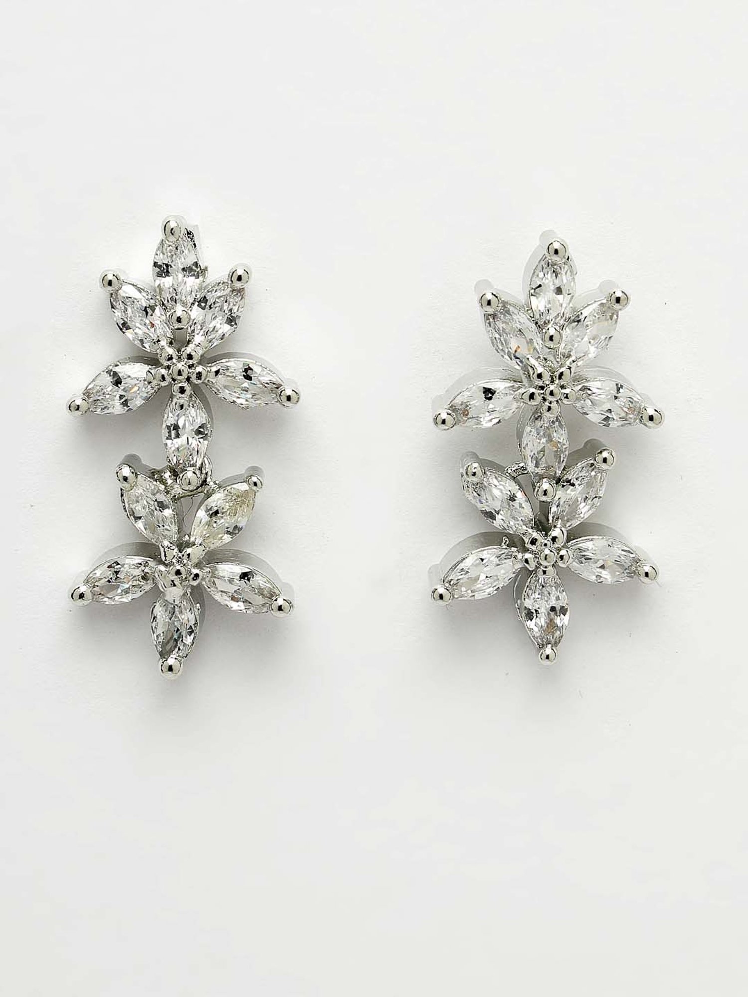 NVR Silver Plated CZ Stone Handcrafted Jewellery Set for Women