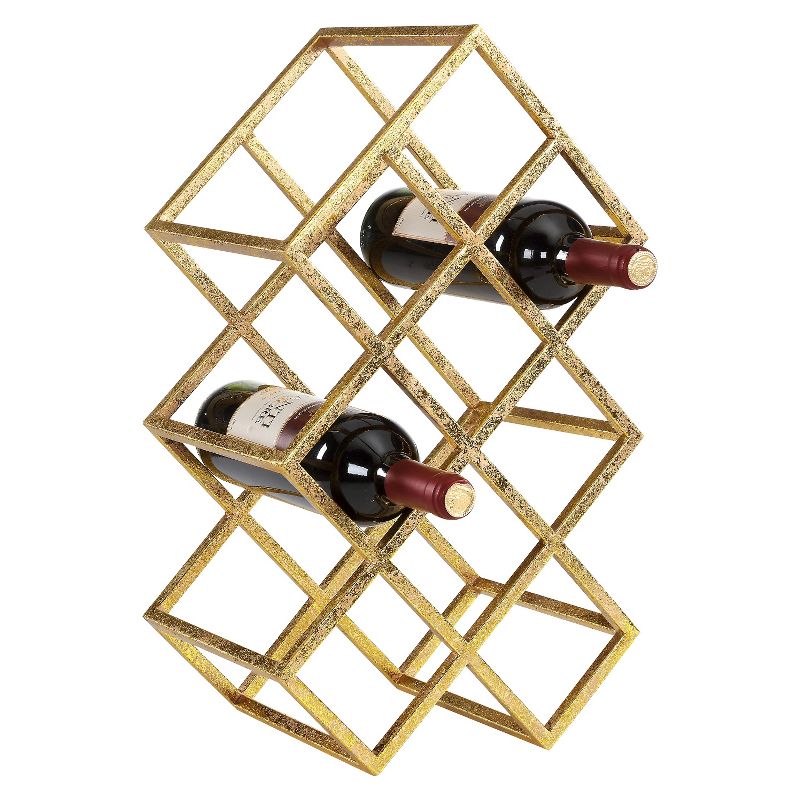 Danya B Sparkling 9 Wine Bottle Rack Gold