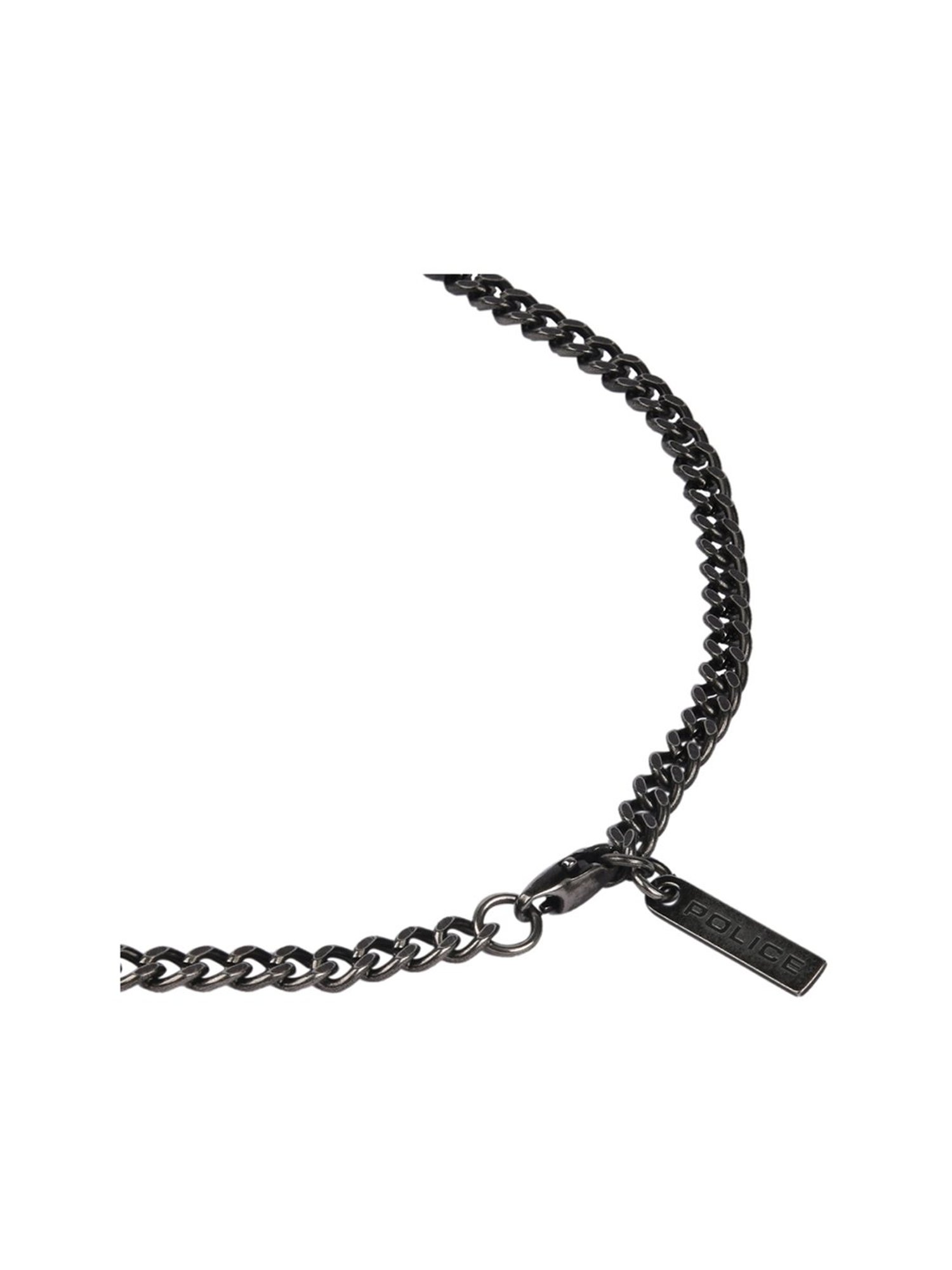 Police Black-Plated Extreme Rebel Vertex Necklace for Men