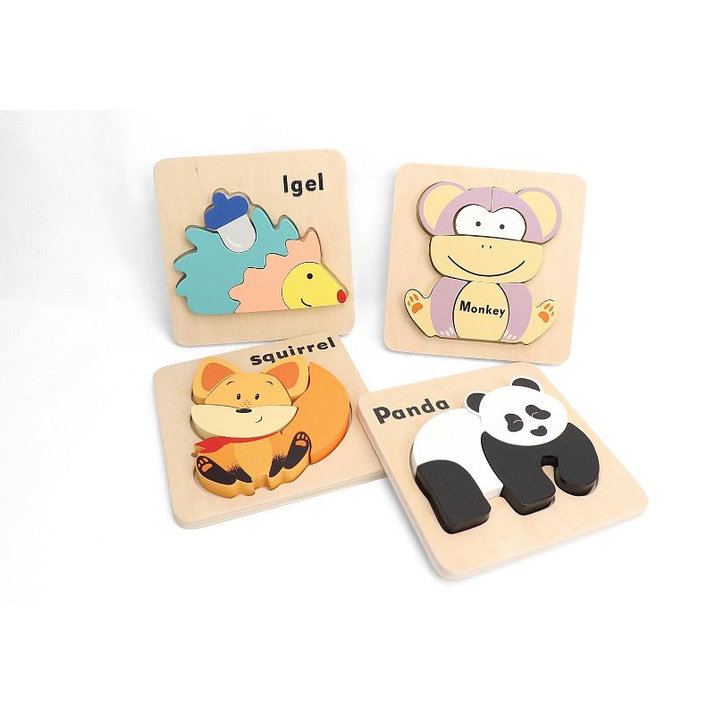 Leo & Friends Wooden Zoo Animal Puzzle Kit for Boys and Girls