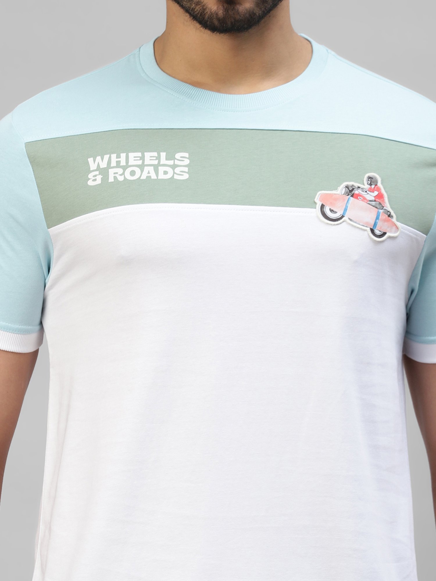 Royal Enfield White Regular Fit Surfer Cut & Sew T-Shirt
