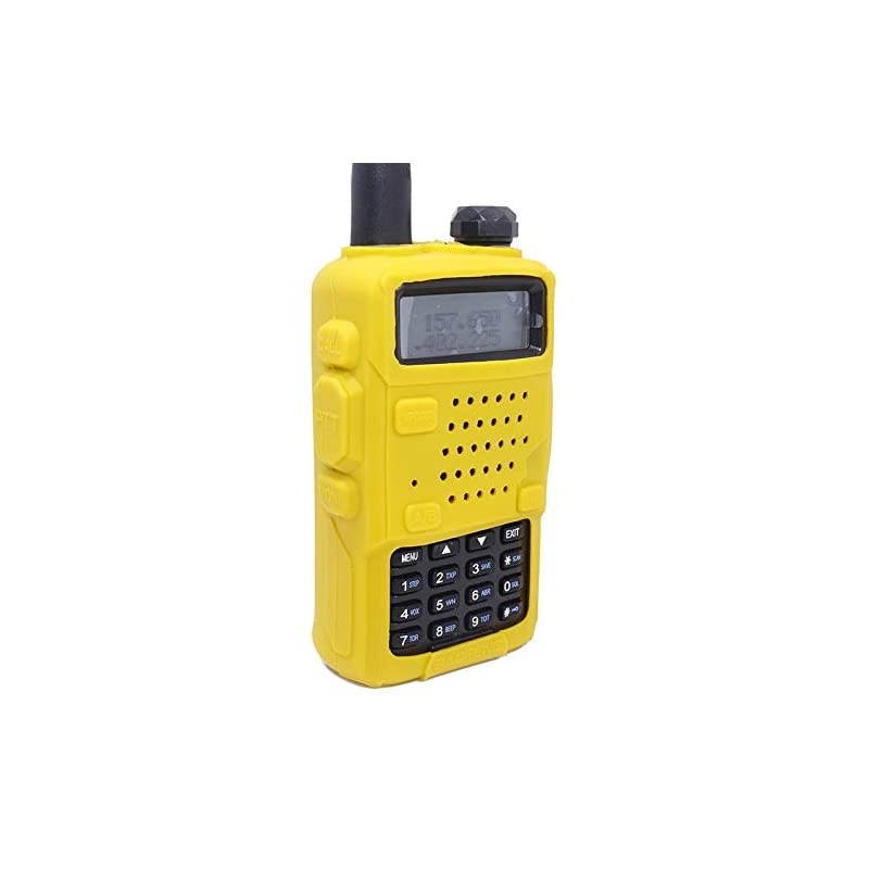 5pcs Handheld Soft Rubber Case Portable Silicone Cover Shell for  UV-5R Series Two Way Radios Walkie Talkie (Yellow)