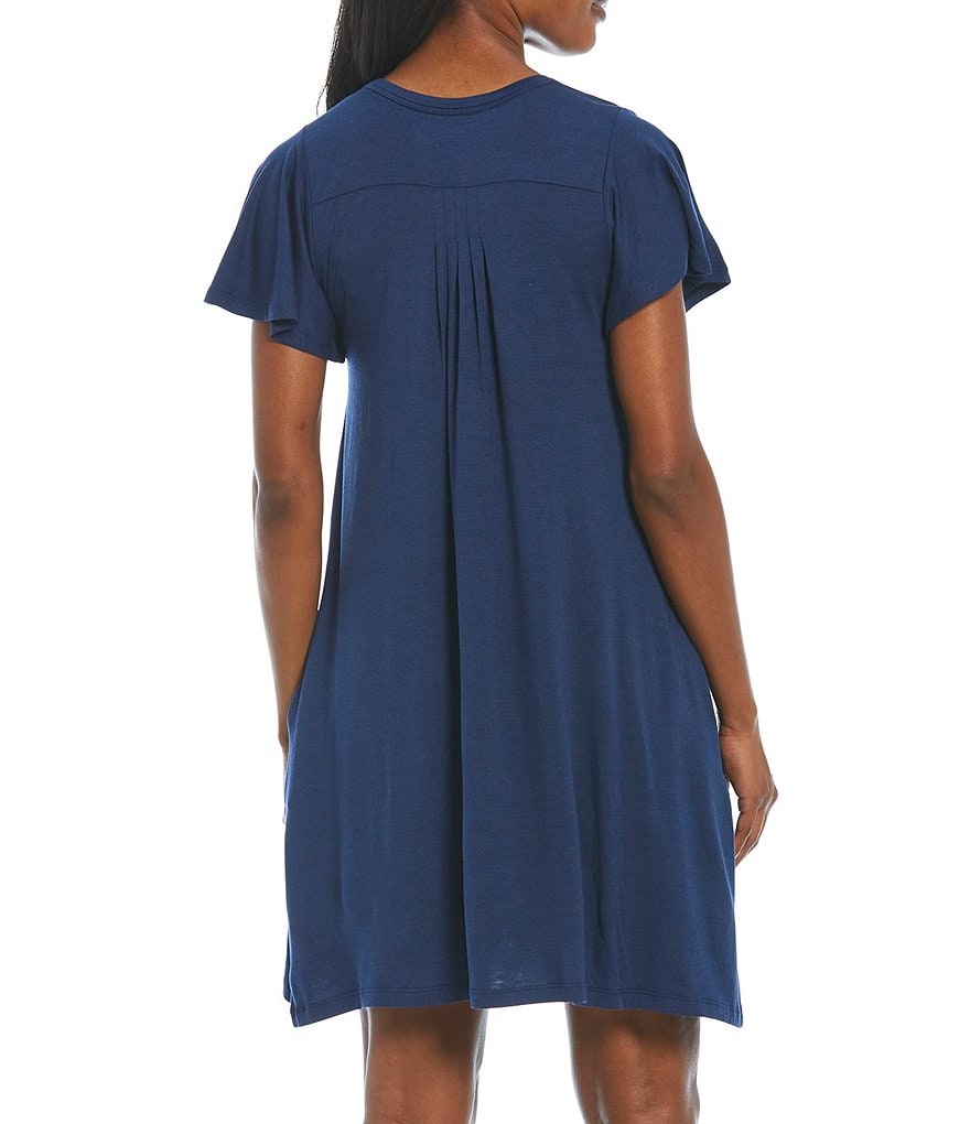 Papinelle Solid Modal Flutter-Sleeve Nightgown